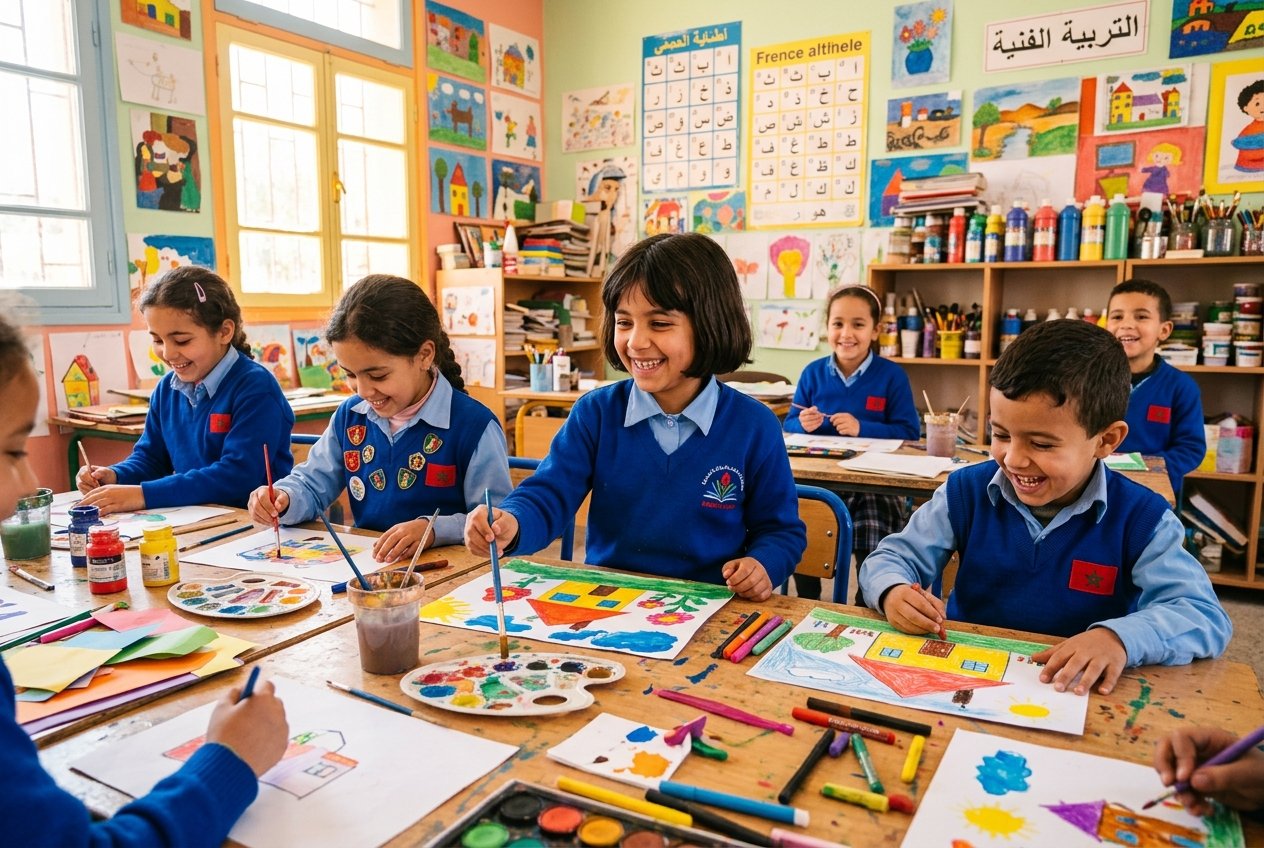 Atelier arts plastiques — élèves en train de peindre